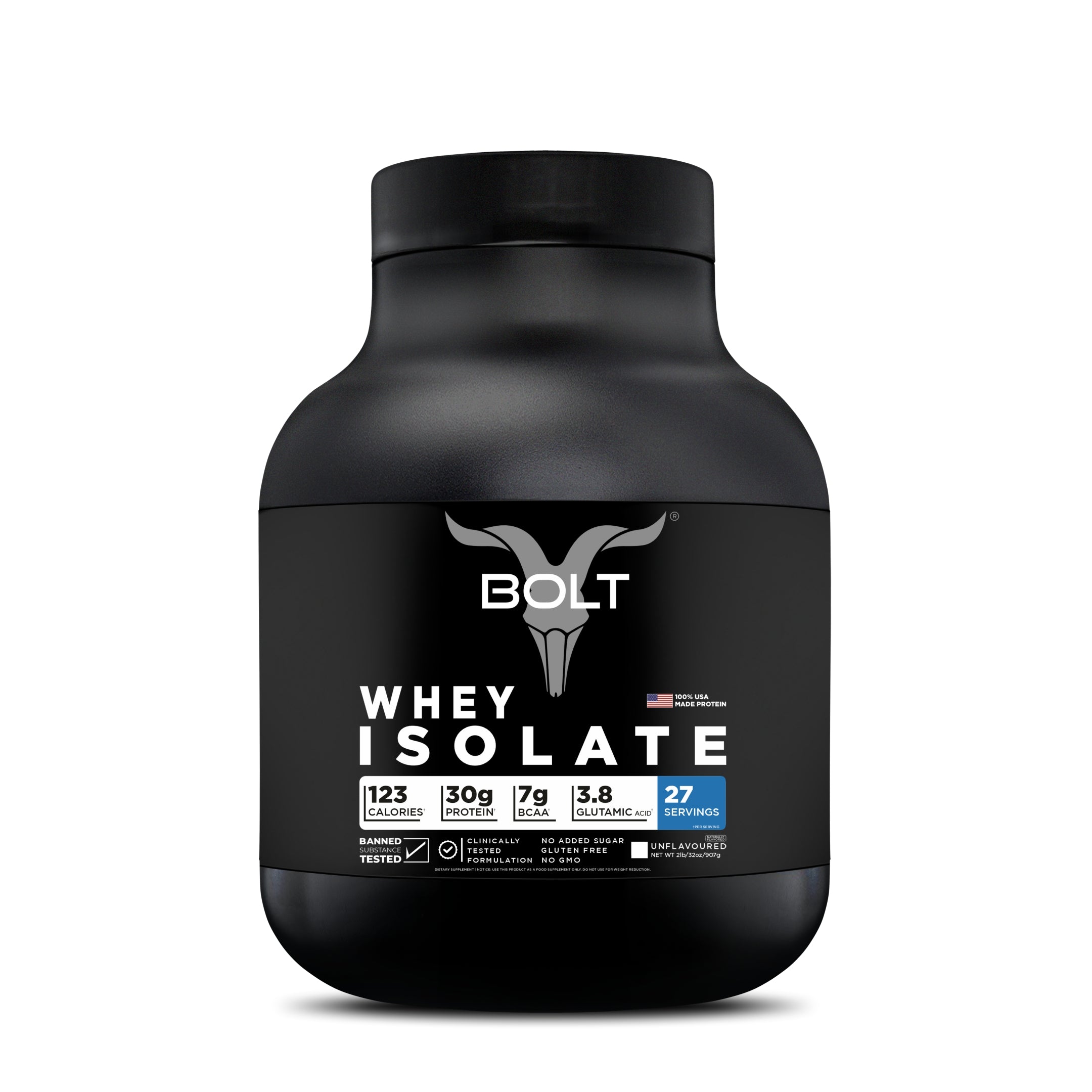 Unflavoured, whey isolate protein powder
