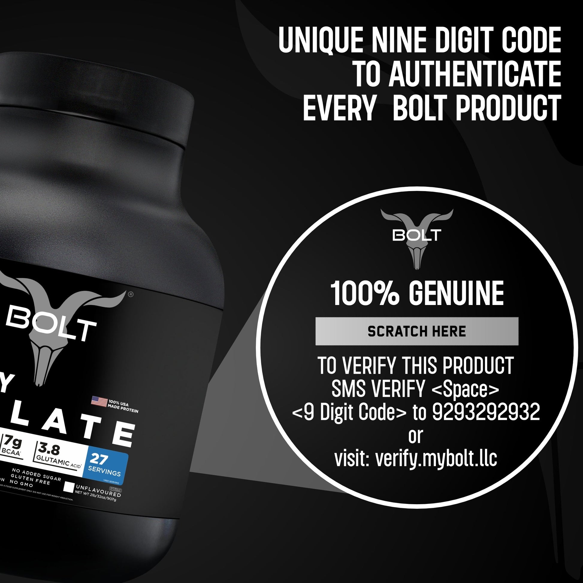 Unflavoured, bolt whey isolate