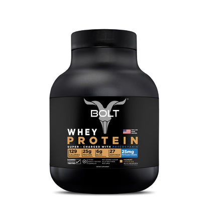 Bolt Whey Protein Powder | With Superfood PHYCOCYANIN | USA Formulation & Origin